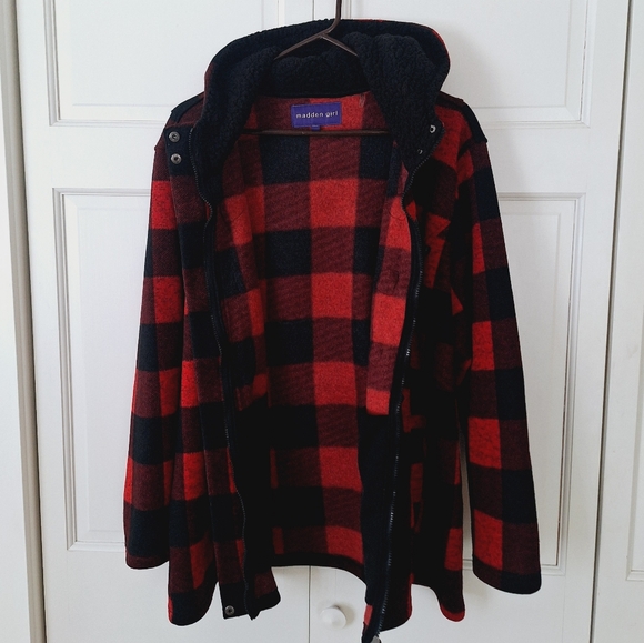 Madden Girl buffalo plaid coat - Picture 3 of 6